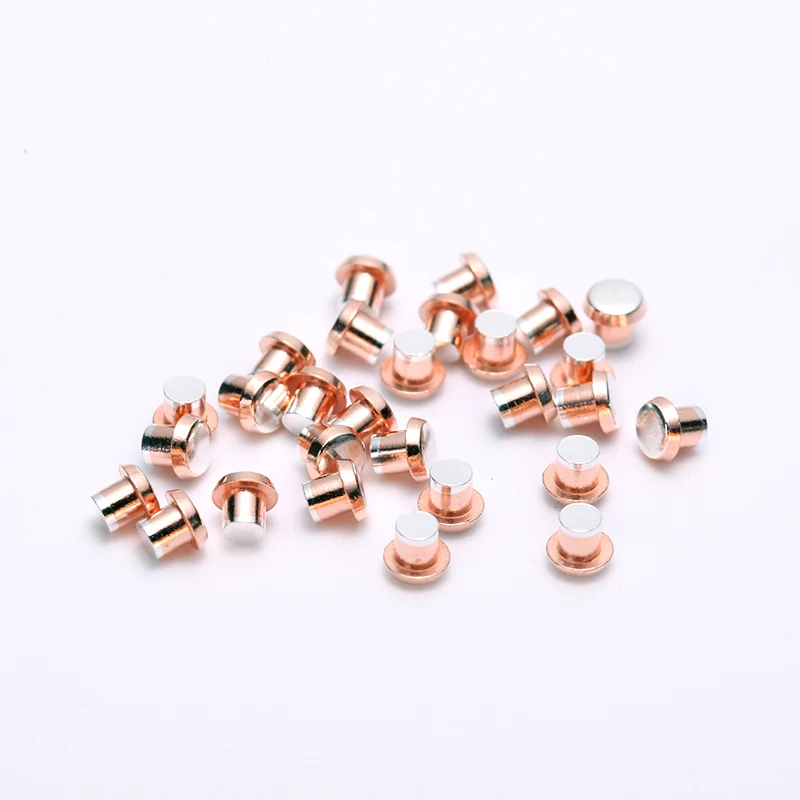 High Quality Stamping Part Silver Alloy Electrical Contacts Trimetal Switch Parts Silver Contact Rivets For Contactor