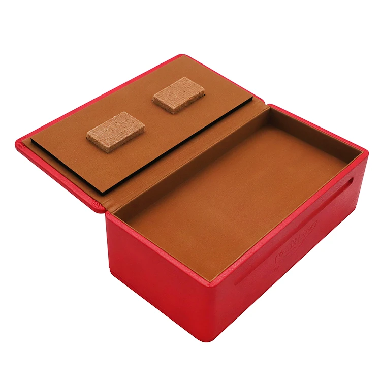 Luxury rectangular accept custom logo household office leather cover car tissue box