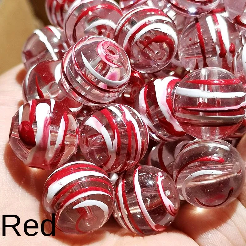 Ice Through Wire Thread Stripe Beads zebra DIY Handmade Homemade Mobile Phone Chain Simple 16mm