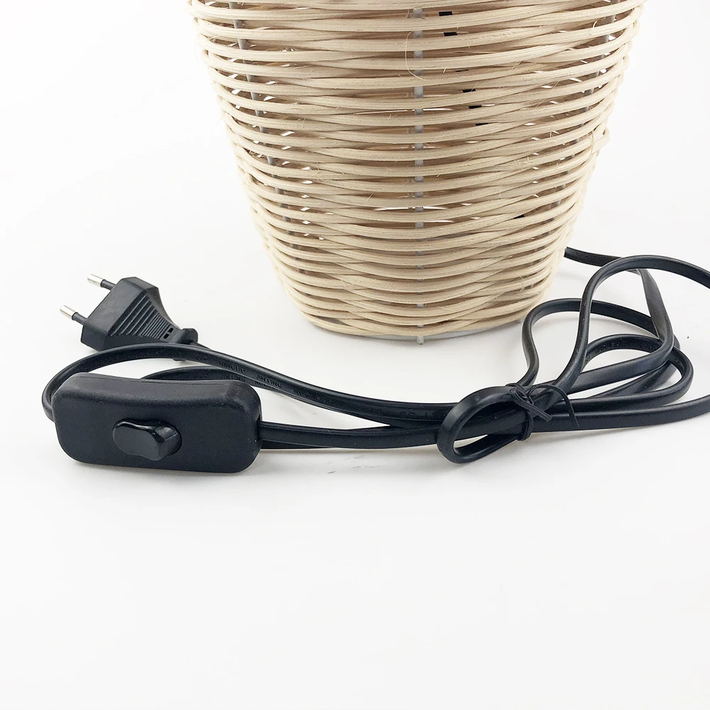 High Quality Rattan Pvc And Cloth Led Decorative Luxury Classic Table Lamp