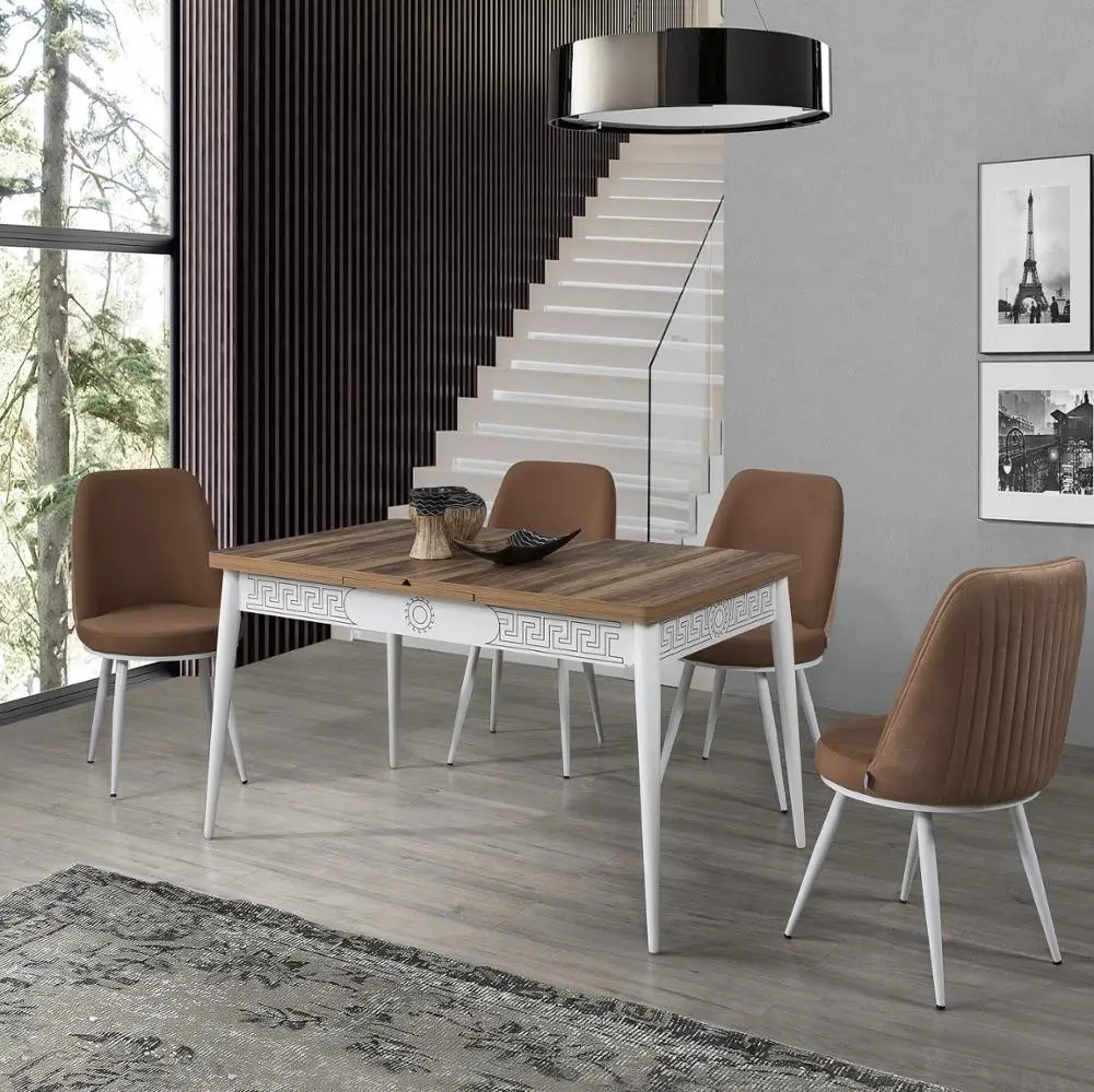 
Набор столов из массива дерева с 4 стульями, складной стол с известным узором, специальная цена 