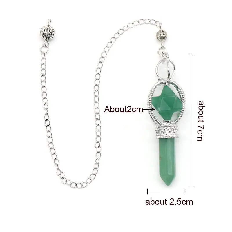 Wholesale Spinning Merkaba Amethyst Gemstone Healing Crystal Pendulum Necklace for Divination Relaxation Spiritual Pendulo PD063