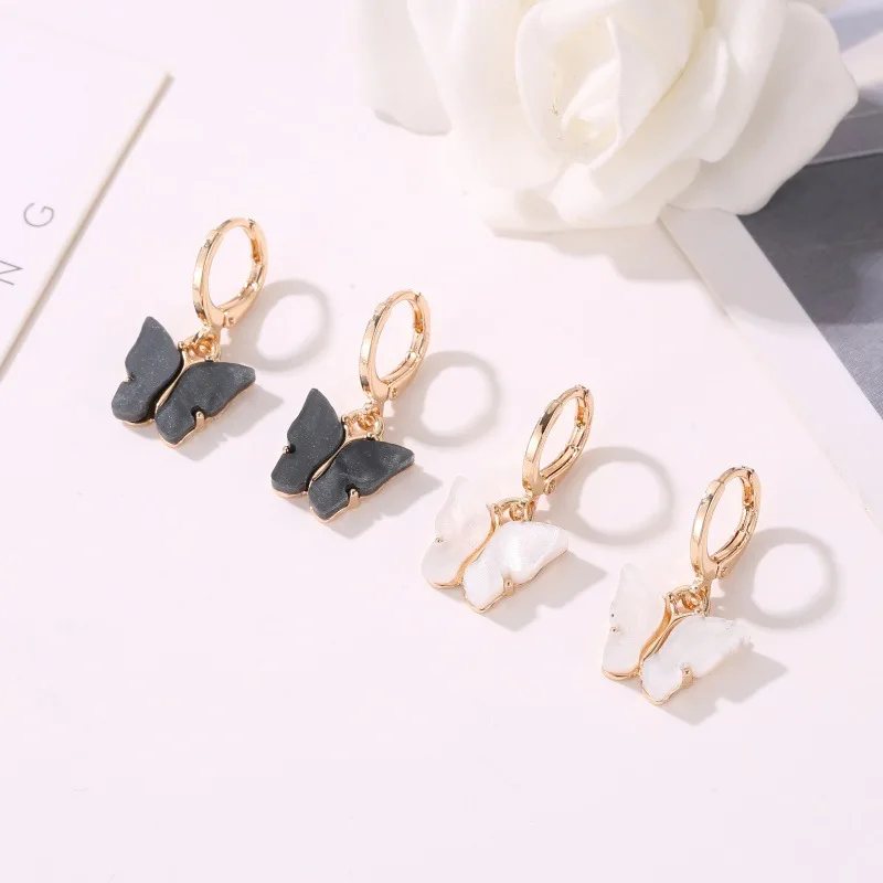 Trendy Butterfly Drop Earrings Animal Sweet Fairy Butterfly Earrings Ear Buckle Temperament Wild Personalized Butterfly Earrings