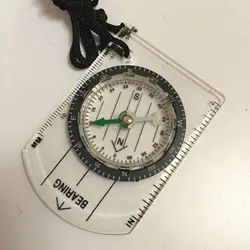 1x Outdoor Survival Compass Pointer Map Scale Ruler Compasses for Hiking Camping