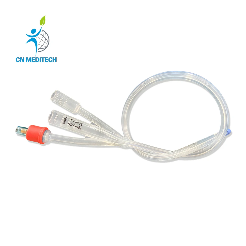 Medical All Size 2 way Silicone Foley Catheter 3 Way Urethral Foley Balloon Catheter Tube