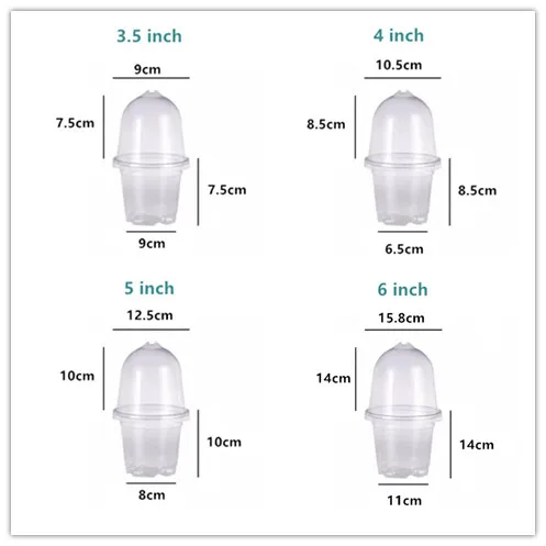 3 5/4/5/6 дюймов утолщенная пластиковая чашка для рассады домашних животных Детский горшок с регулируемым дыхательным клапаном