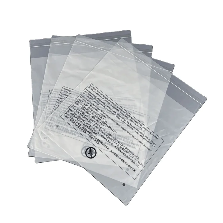 xiahong GRS PE Suffocation Bag 6X9 , 8X10 , 9X12 , 11X14 Clear OPP PE Plastic Self Seal Bags with Suffocation Warning