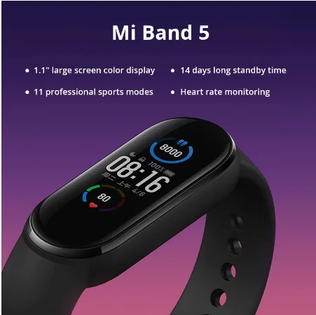Best Selling Xiaomi Smart Digital watch Chinese Version Mi Band 5 for fitness daily unisex wearable