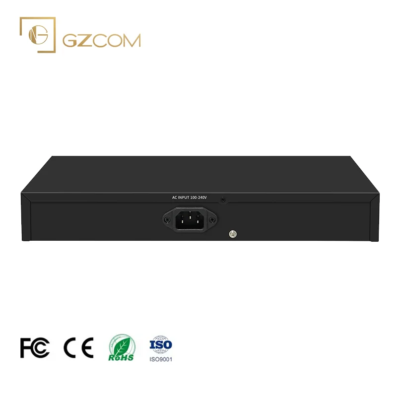 GZCOM PoE Switch 24 10/100Mbps PoE Ports + 2*Gigabit Ethernet Ports+1*Gigabit SFP Network 24 Ports PoE Switch for IP Camera CCTV