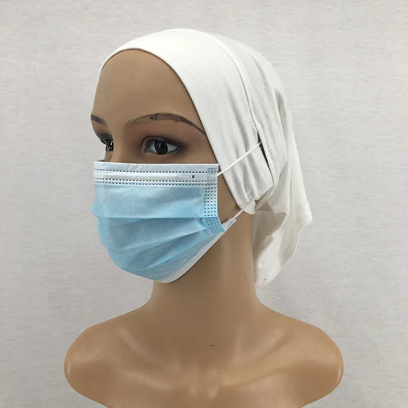 NEW Cotton Under Scarf With Ear Hole Stretch Jersey Inner Hijabs Round Front Under Hijab Caps Female Turban hijabs