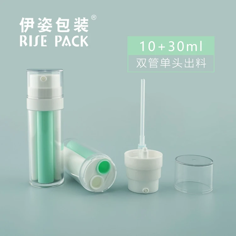 Dual-Chamber Bottle 10ml+30ml PETG Tubes for Facial Serum Lotion Duo-Effect Eye Extract Cream Double Tube Container