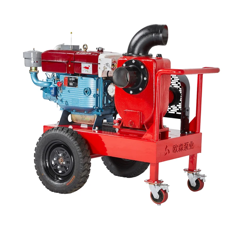 Factory Supply High Pressure Single-Cylinder Trailer Pump Diesel Sewage Self Priming Centrifugal Pump