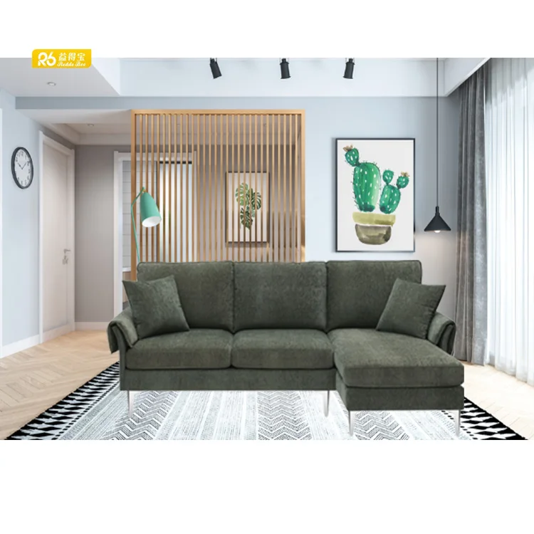 Factory Selling Green Living Room Sofa Fabric Luxury Modern Sofas Set Furniture For 3 Seater