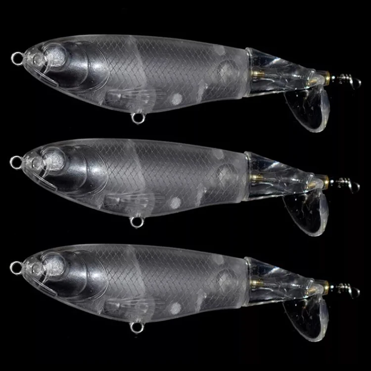 Topwater 10cm 14.5g Fishing Lures Whopper Popper Hard Unpainted Plopper Soft Rotating Tail Fishing Tackle Fishing Bait