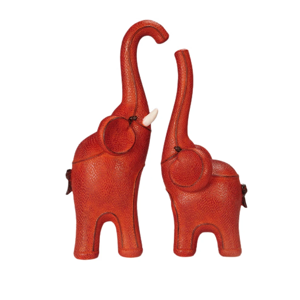 Resin red elephants animal home decorations  figurines resin elephants sculptural craft & gift