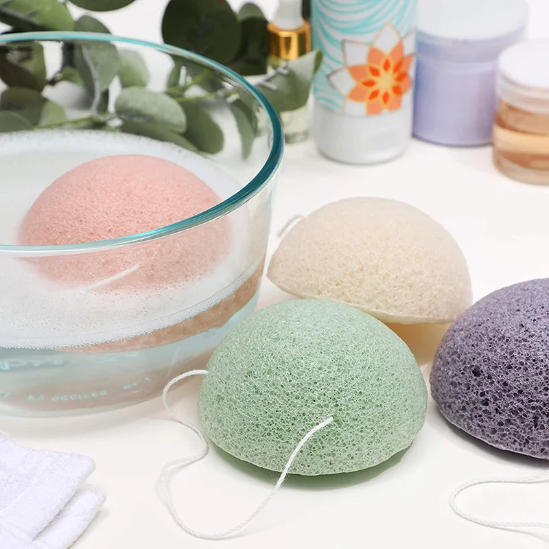 Private Label Konjac Sponge Organic,Face Cleansing Makeup Remover Exfoliating Konjac Beauty Sponges