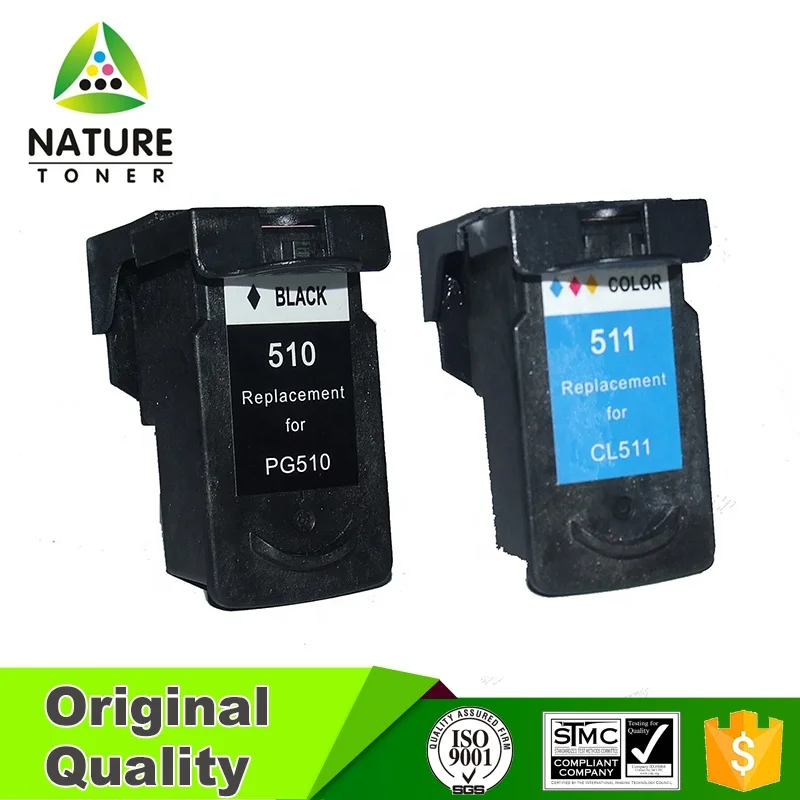 PG-510 CL-511,  PG510 CL511 Remanufactured ink cartridge for Canon Printer, showing ink level.