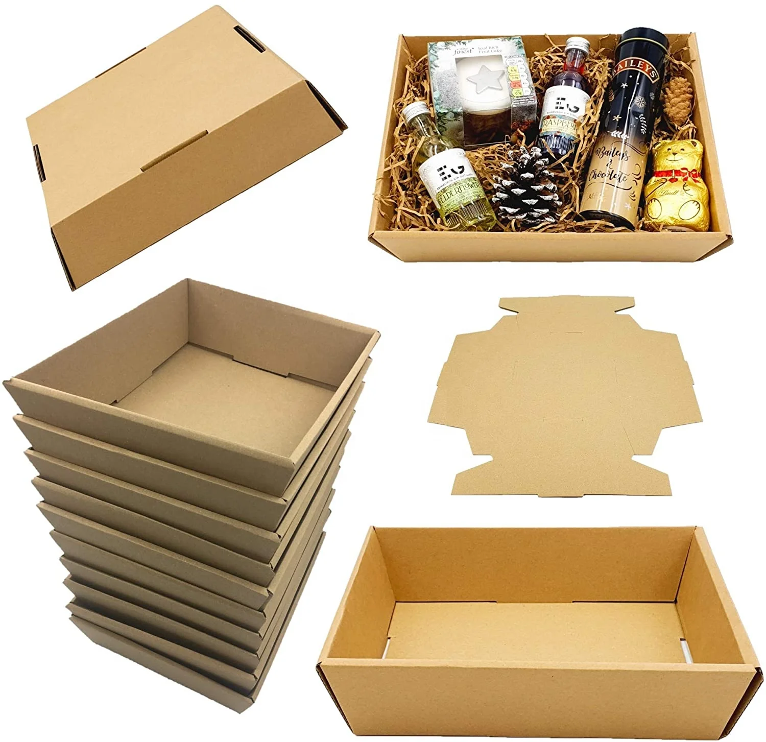Custom Tray Box Corrugated Brown Folding Paper Tray Moving Corrugated Cardboard Tray