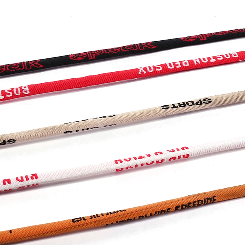 Adjustable cheaper price several custom logo multiple colors nylon jacquard cord for shorts hoodie drawstring string cords