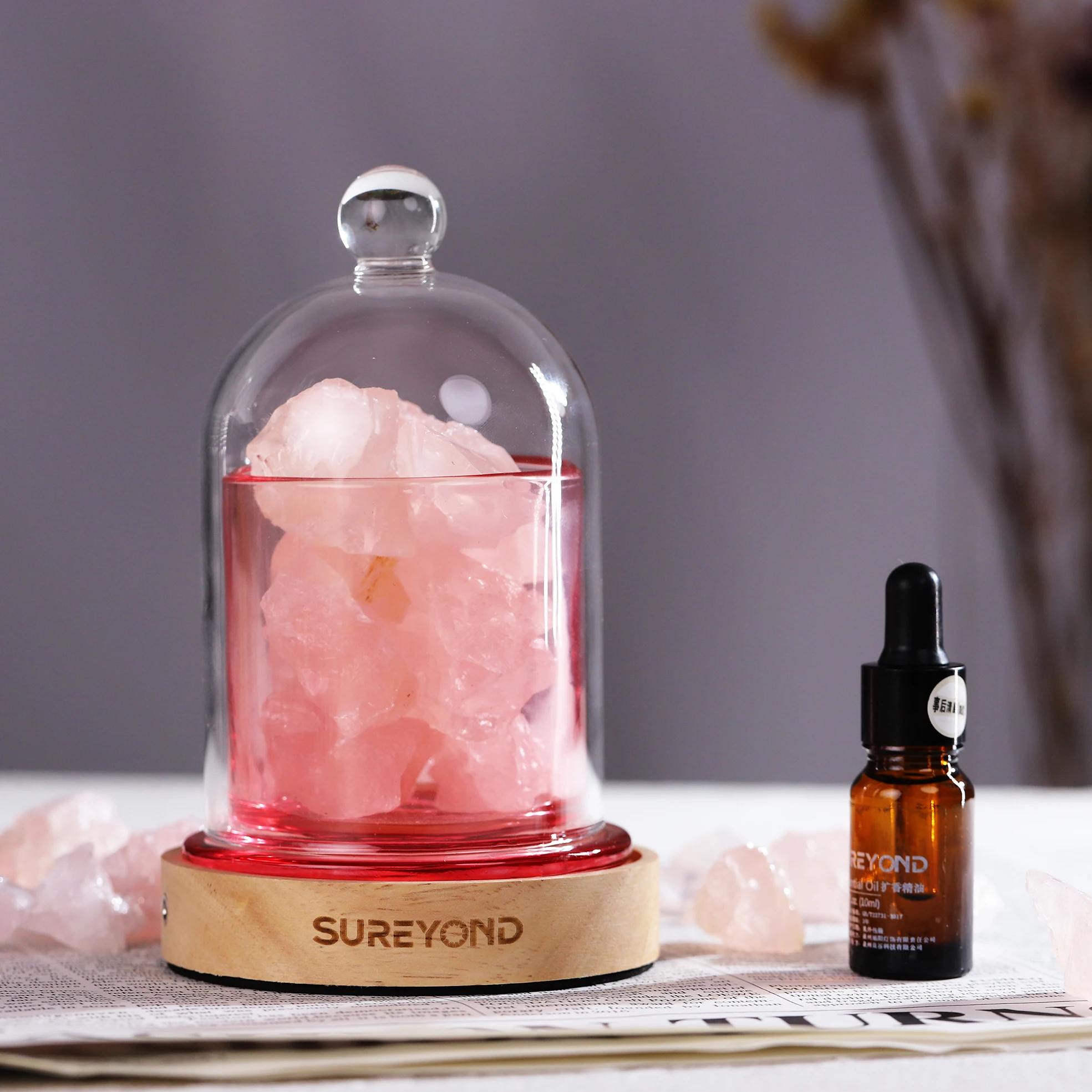 Factory Making No Fire Crystal Healing Stones Essential Oil Diffuser Gift  Box Fragrance Scent Wonderfully Lamp Natural Quartz