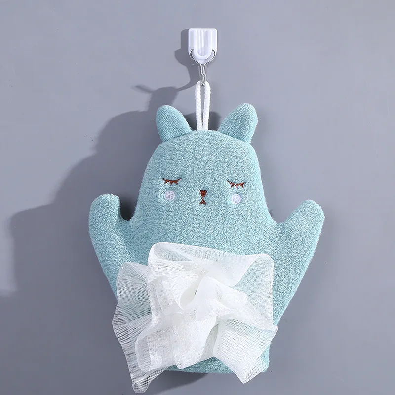 Hand Puppet Bath Wash Mitt Towel with Animal Designs for Children Toy Cute Baby Kids Bath Sponge/Mitt/Glove for Kid