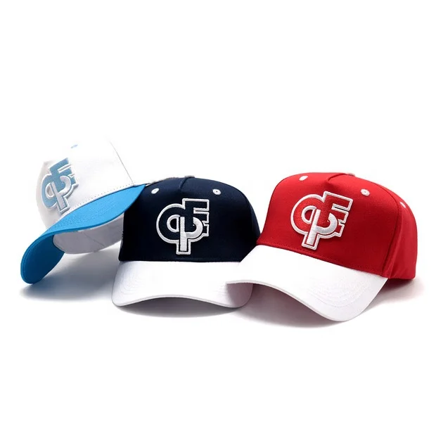 Top quality custom pure cotton otto 31-069 5 panel solid strucketed mid profile two 2 tone baseball cap snapback men sports hat