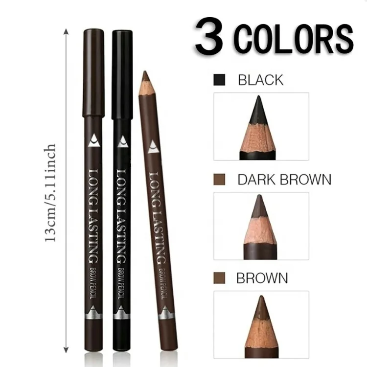 New Wooden Eyebrow Pencil Eyeliner 2 in 1 Waterproof Long Lasting Natural Makeup Eyebrow Pencil Eyeliner Wholesale