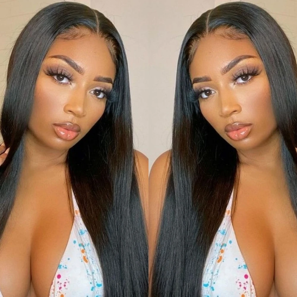 Natural Color Transparent Lace Front Wig, 100% Brazilian Human Hair Vendors Sdd Bone Straight Double Drawn Wig With Frontal