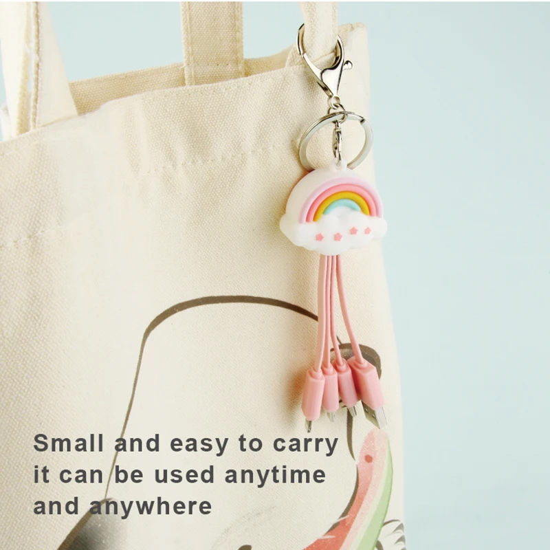 
2020 Creative 3 in 1 phone cable type-c mirco usb fast cable charger cartoon cute charger cable promotional gift 