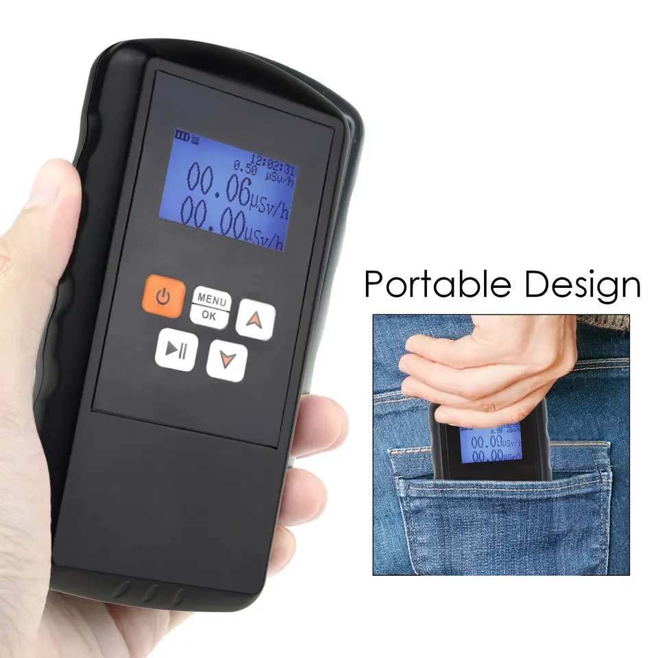 Digital Nuclear Radiation Detector Dosimeter Geiger Counter Dose Device Monitor Portable with Dosage Rate Alarm