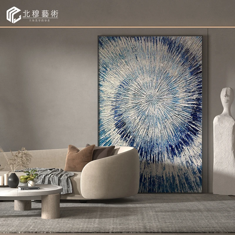 Gradient Swirl Abstract Living Room Decorative Painting High-grade Entrance Hallway Painting Hand-painted Oil Painting
