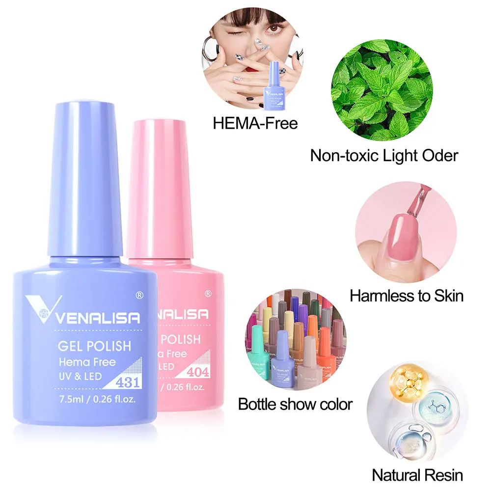 2022 Newest Venalisa VIP4 Kit Hema Free Acrylic Nail Gel Polish UV Gel Whole Set 60 Color Gel Nail Polish Private label Enamels