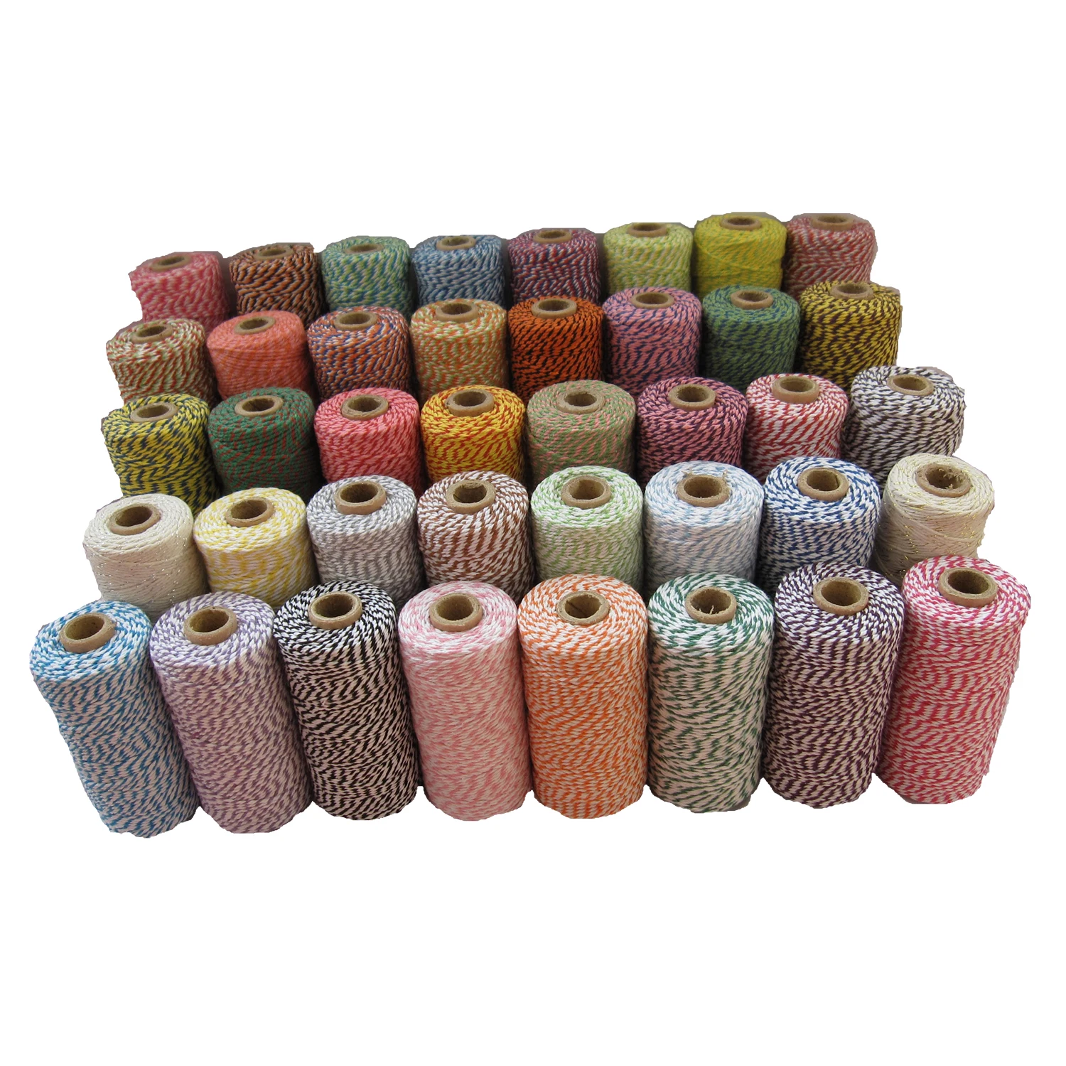 Wholesale 12ply  colorful cotton cord string bakers twine 2mm 100m spool for Christmas gift wrapping