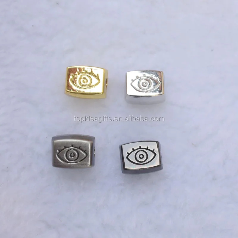 Fashion customized Four colors gold silver gun metal and black paint zinc alloy jewelry beads for bracelets