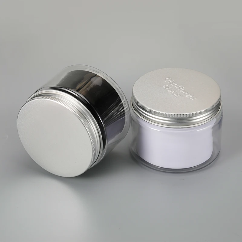 Empty round 100ml golden aluminum lid slime container pet plastic  jar