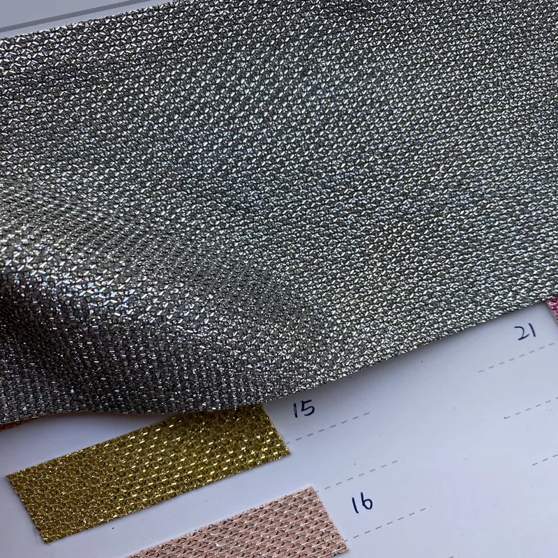 Sparkly Shiny artificial PU Glitter Vinyl Leather Fabric Sheets Faux Leather For Shoes Bags Bow Crafts