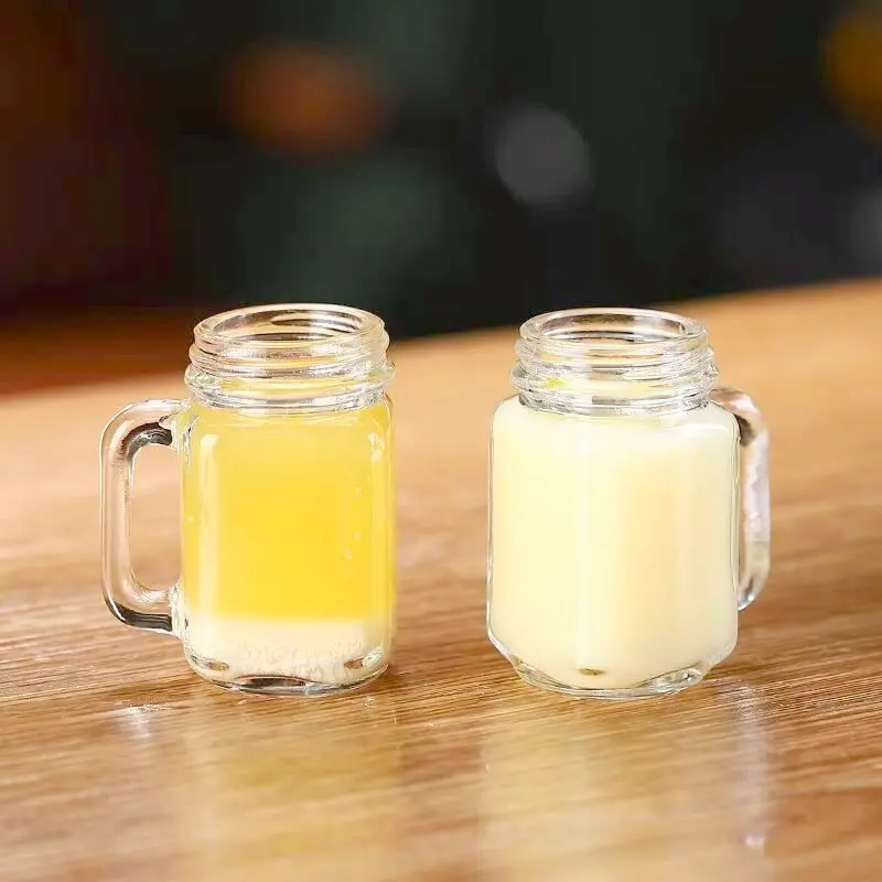 1oz 35ml Beverage Drinking Shot Glasses with Handle Lid for Liquor Wine Coffee