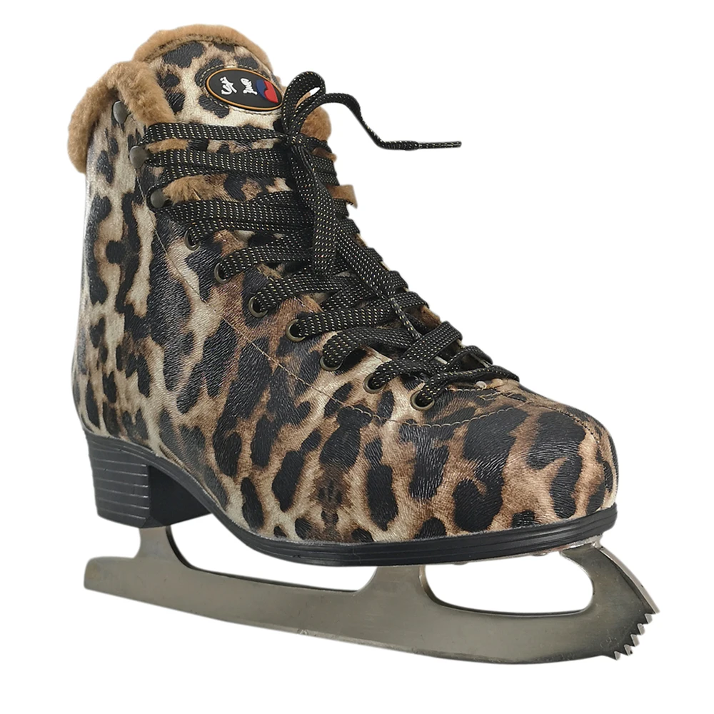 Hot Sale  High Quality  ice Figure Skates with Leopard Print