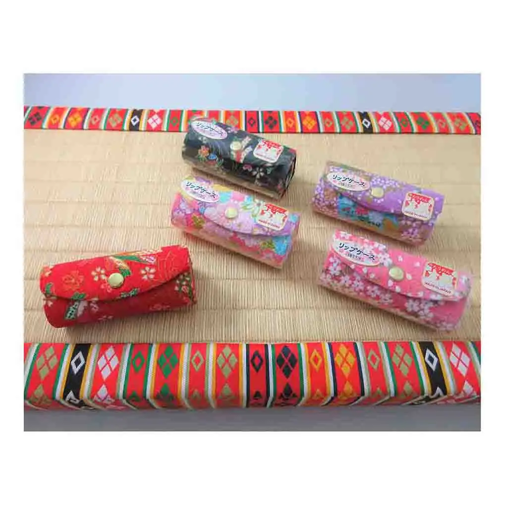 Chirimen popular elegant clear square lipstick case with a botton