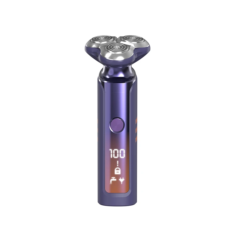 Kemei KM-1941 USB зарядка ЖК-дисплей электробритва уровень 6 водонепроницаемые мужские уход за кожей лица бритва с тройным