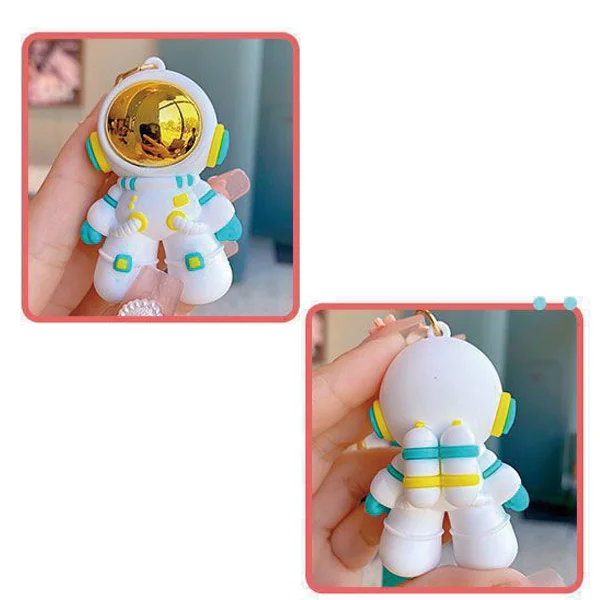 accessories wholesale pvc rubber 3d cute kawaii anime keychain cartoon keychains astronaut keychains