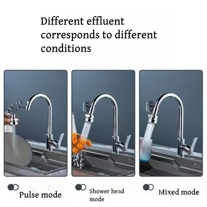 Factory Direct 1080 Degree Water Saving Nozzle Faucet Connector Spring Pull-out Faucet Universal Extension Faucet Aerator