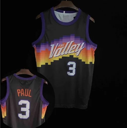 21 новейшая баскетбольная майка лучшее качество Мужская с вышивкой Suns