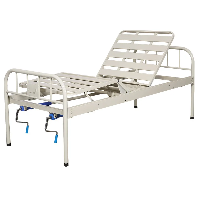 Factory Direct Hot Selling Manual Medical Bed with Double Shaking Iron Plate Head ISO Certified for Hospitals