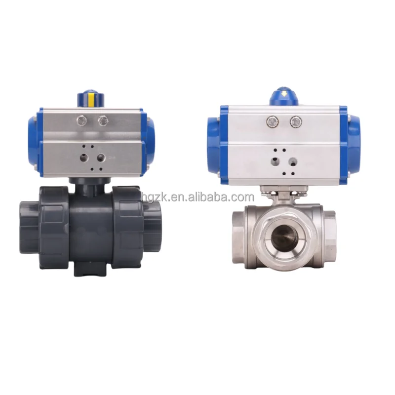 Пневматический шаровой кран серия винтовая резьба нержавеющая сталь пластик двухсторонний трехсторонний