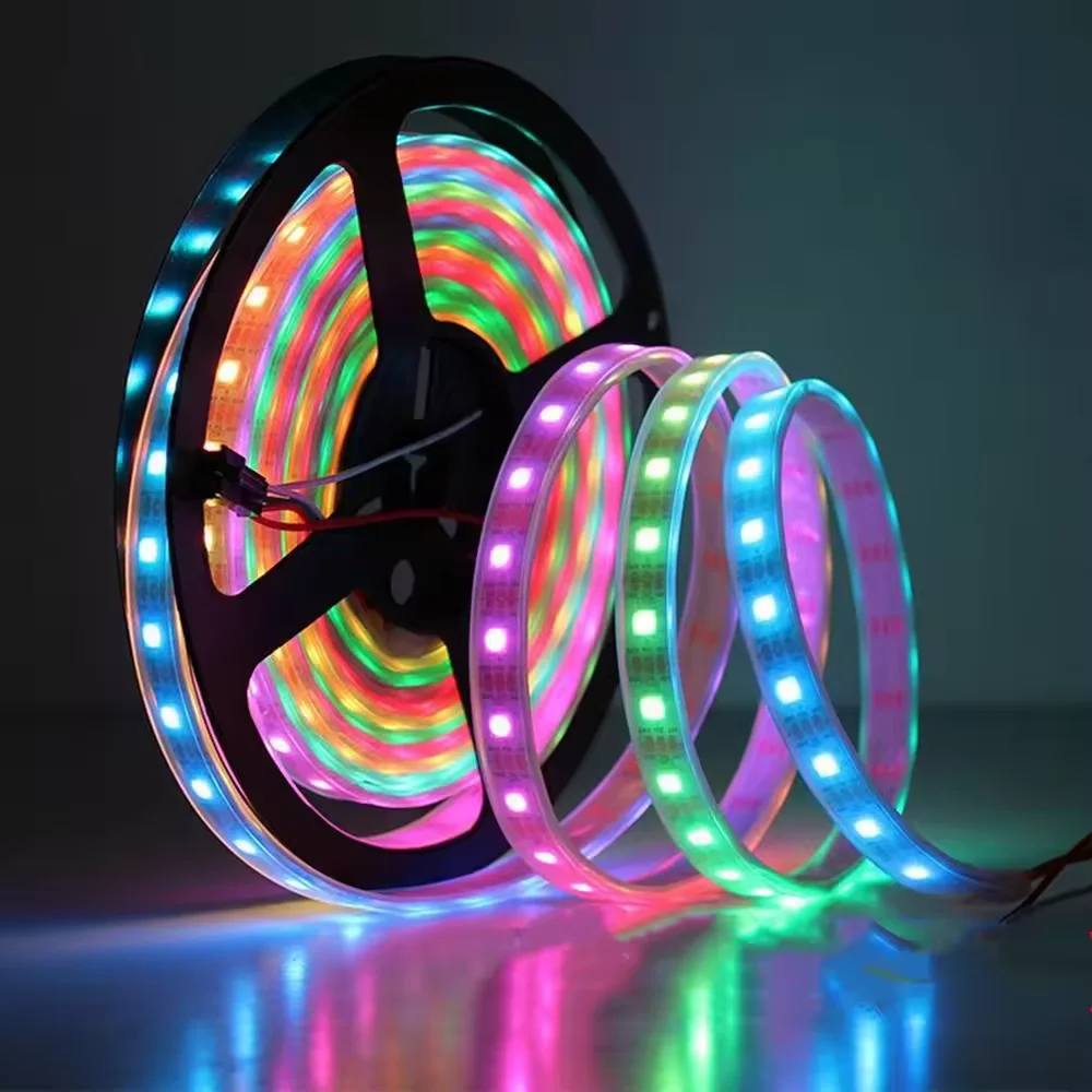1 Meters WS2812b 5050 Smd 5v Addressable Rgbic Multicolor Led Strip Light for Car Bedroom Party christmas Decoration