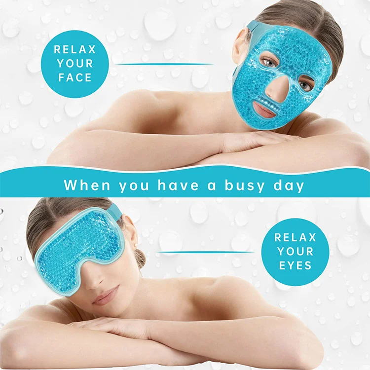 Wholesale Facial Pack Reusable Gel Beads Ice Mask Soft Plush Backing Reducing Puffiness, Puffy Dark Circles Ice Face Eye Mask
