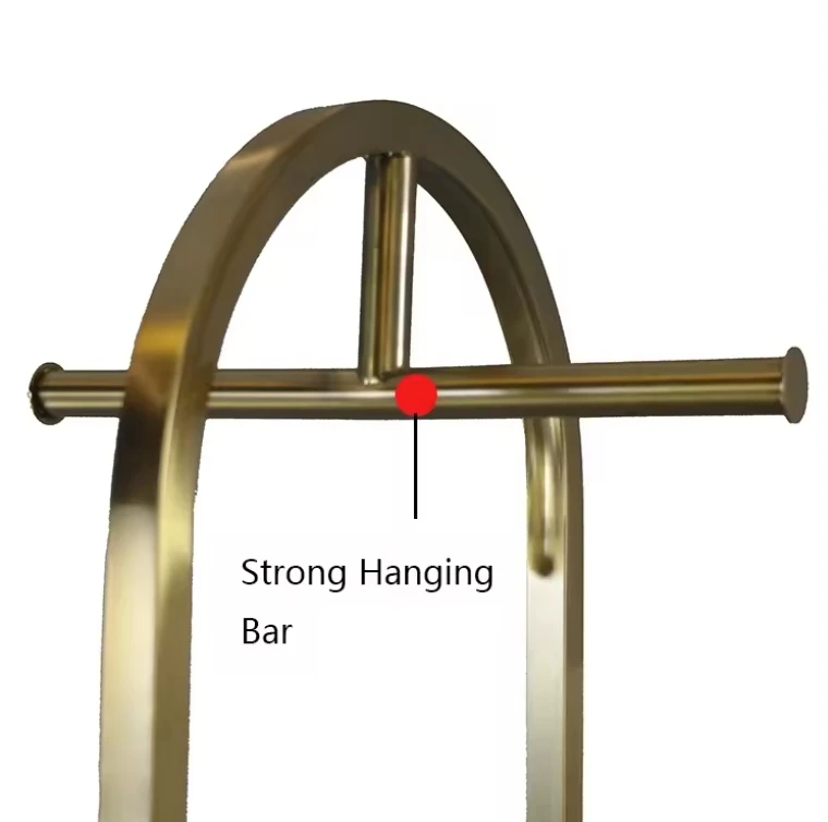 Custom Wedding Dress Garment Clothing Rack Store Gold Display Stand for Clothes