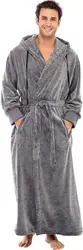 Wholesale Winer Ready to Ship Ankle Length Shawl Collar Couple Pajamas Lady Sleepwear Thick Warm Flannel Fleece Bathrobe