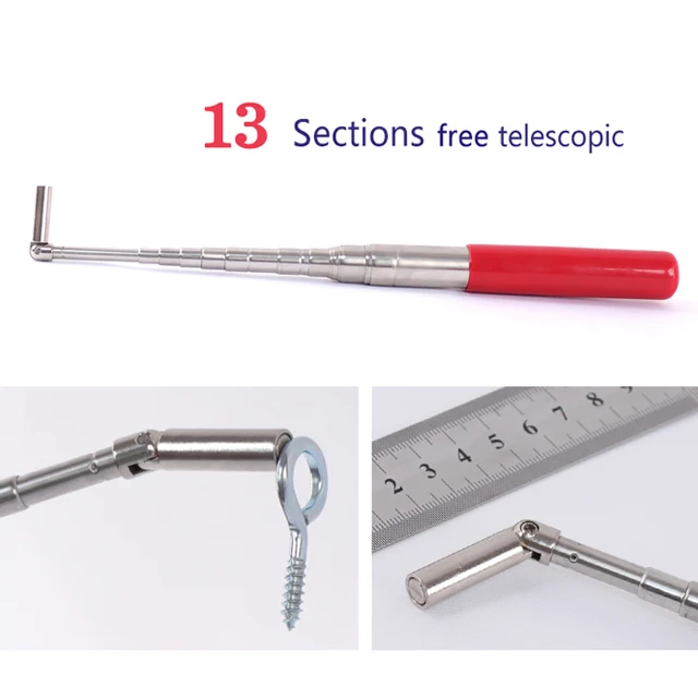 Portable Stainless Steel Telescopic Smoke Detector Pole With Magnet